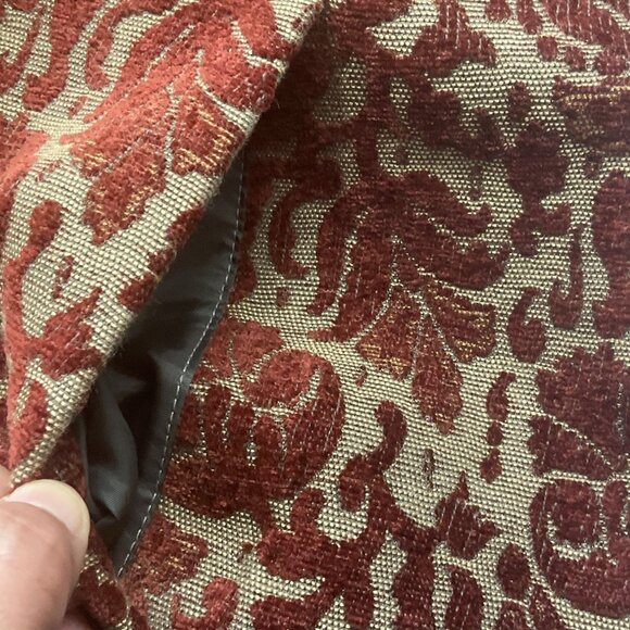 VTG Moda International Y2K Coat Orange Brown Brocade Tapestry Velvet Burnout - Picture 13 of 16